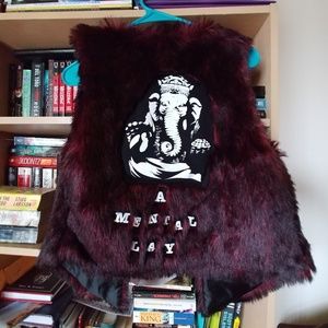 DIY custom Ganesh faux fur vest